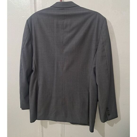 John Varvatos Mens 42R WORSTED WOOL SILK Gray Blazer Jacket Gray Stripe - Picture 5 of 8